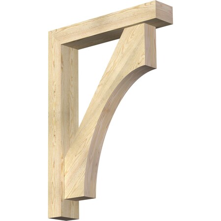 Ekena Millwork Westlake Block Rough Sawn Bracket w/ Offset Brace, Douglas Fir, 6"W x 32"D x 44"H BKT0604X32X44WTL05RDF